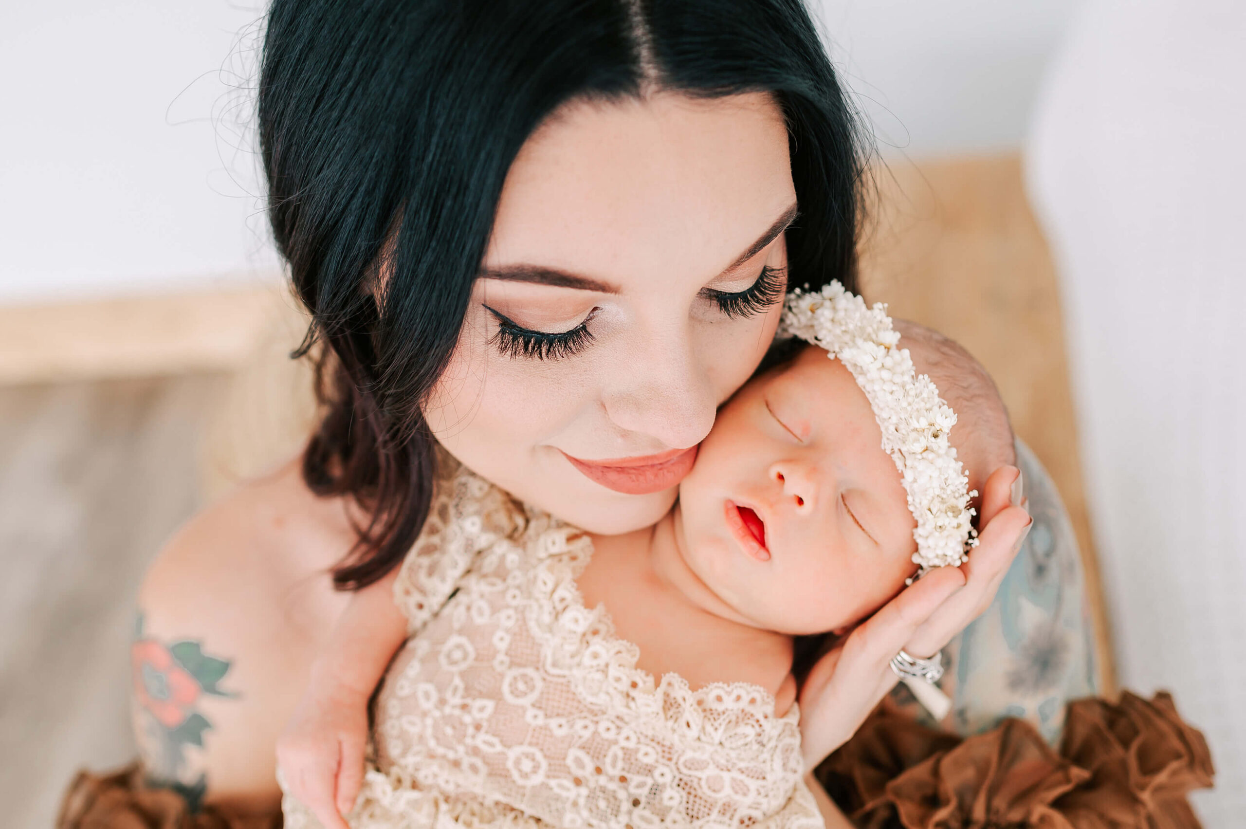 mom and baby girl captured by Springfield MO newborn photographer