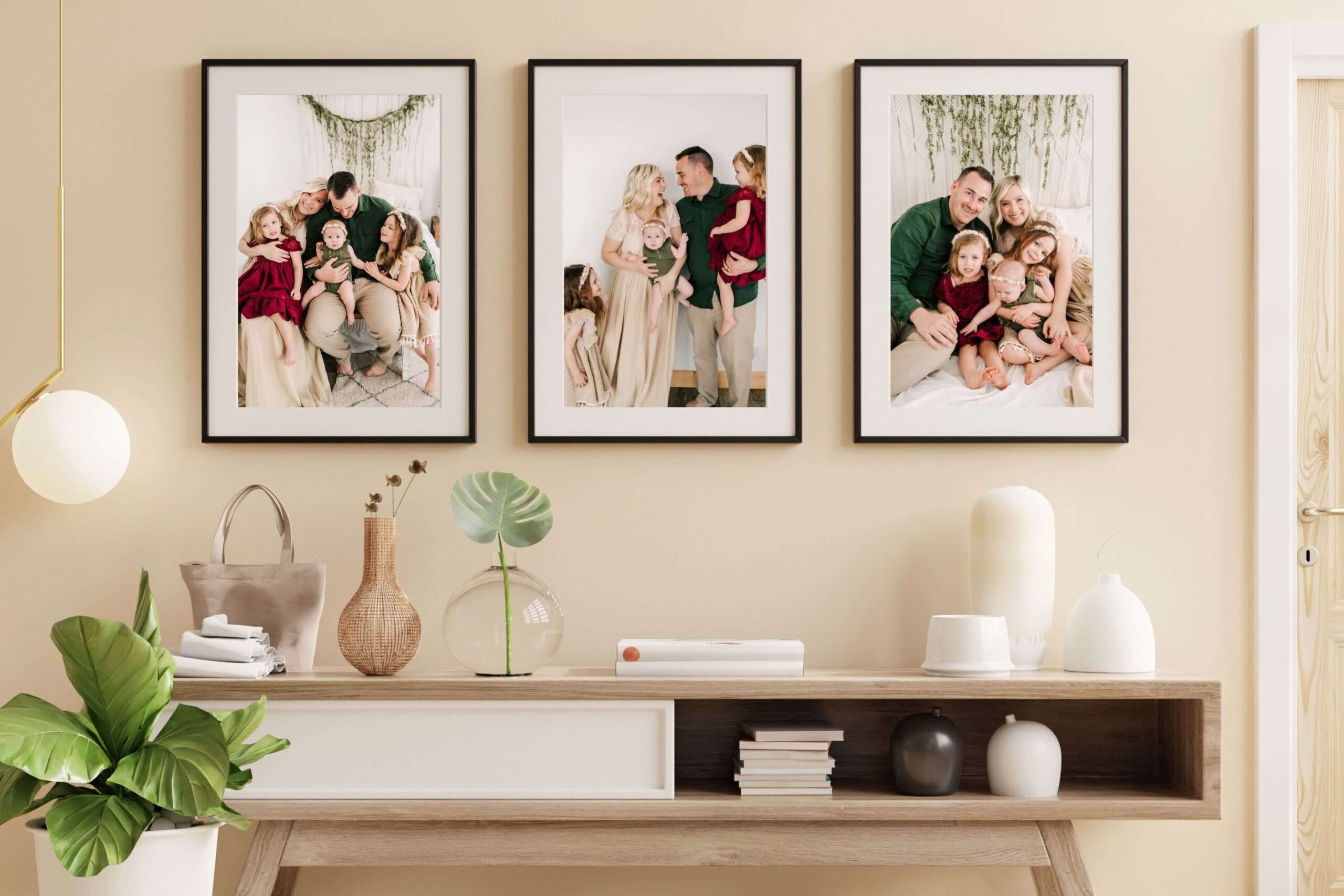 framed family photo above dresser captured by Springfield MO family photographer The XO Photography